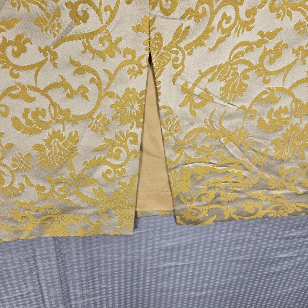 Banana Republic 100% Silk Gold Floral Brocade Pencil Skirt 10 Luxe Regency - Picture 4 of 9